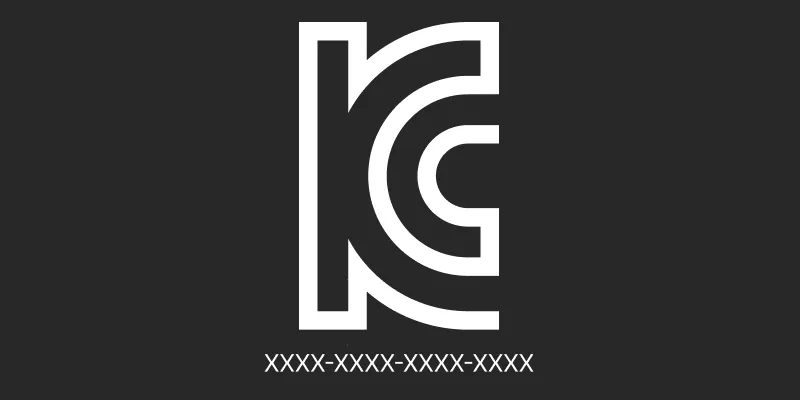 KC conformity mark with certification number for RRA-approved radio equipment in South Korea