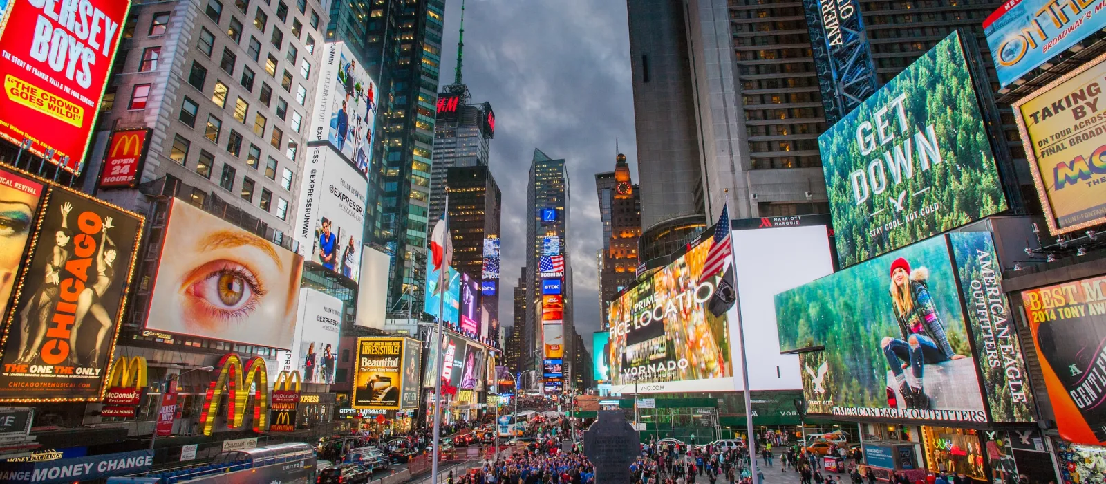 People walking on Times Square, New York City