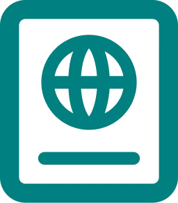 Icon: Pass mit Globus-Symbol