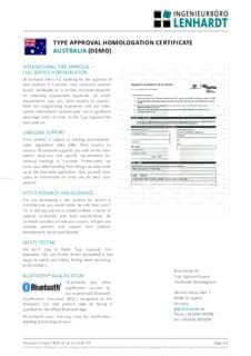 Example Radio Type Approval Certificate for Australia