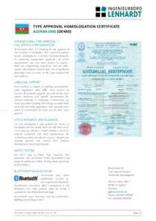 Example Radio Type Approval Certificate for Azerbaijan
