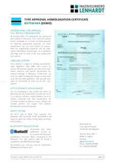 Example Radio Type Approval Certificate for Botswana