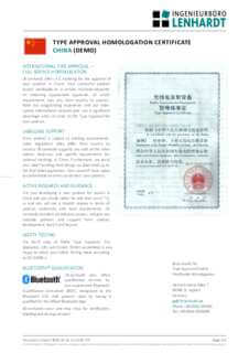 Example Radio Type Approval Certificate for China