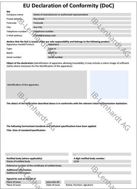 Exemple de certificat UE (RED)