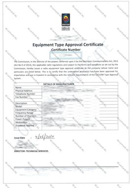 Exemple de certificat Eswatini