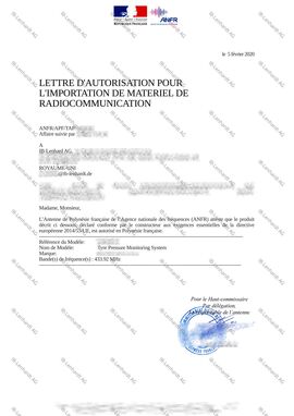 Certificate example French Polynesia