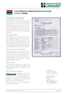 Example Radio Type Approval Certificate for Gambia