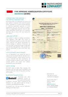 Example Radio Type Approval Certificate for Indonesia