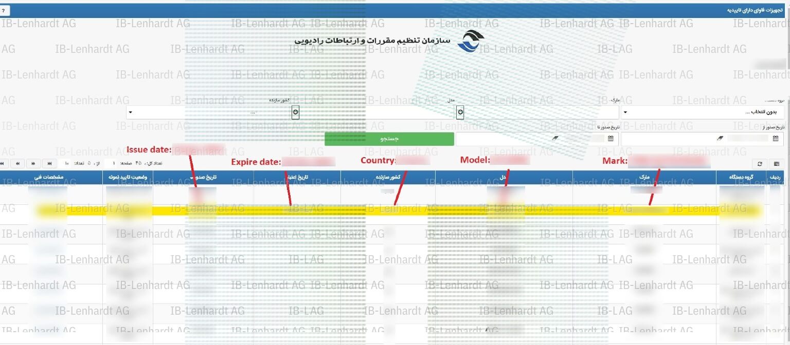 認証書の例 イラン・イスラム共和国