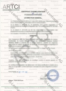 Certificate example Ivory Coast