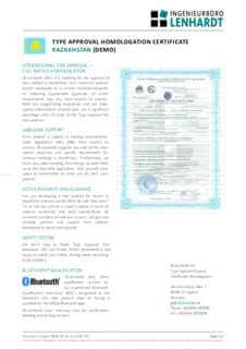 Example Radio Type Approval Certificate for Kazakhstan