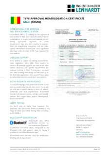 Example Radio Type Approval Certificate for Mali