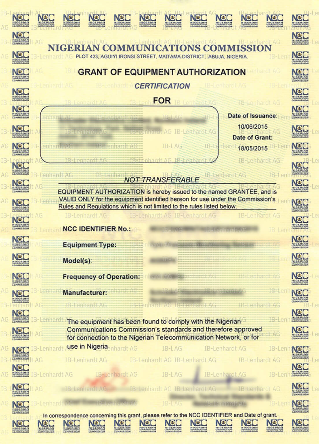 Certificate example Nigeria