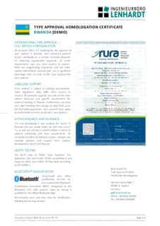 Example Radio Type Approval Certificate for Rwanda