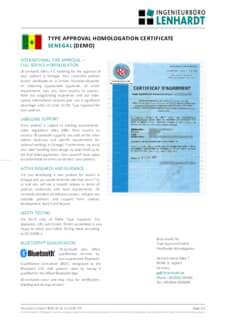 Example Radio Type Approval Certificate for Senegal