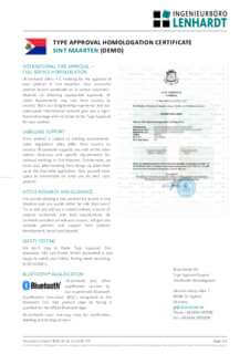 Example Radio Type Approval Certificate for Sint Maarten