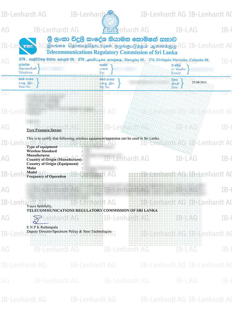 Certificate example Sri Lanka