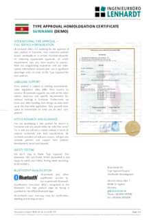 Example Radio Type Approval Certificate for Suriname