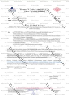 認証書の例 トルコ