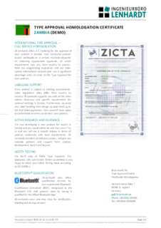 Example Radio Type Approval Certificate for Zambia
