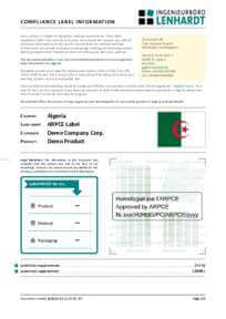 Algeria Type Approval Label