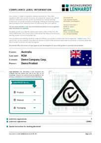 Example Radio Type Approval Label for Australia