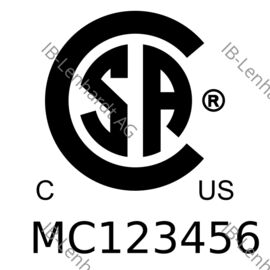 Aperçu de l'étiquette produit Canada CSA Mark (Canada, USA)