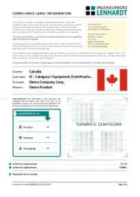 Canada Type Approval Label