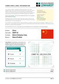 Example Radio Type Approval Label for China