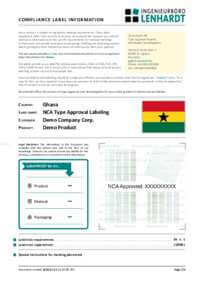 Example Radio Type Approval Label for Ghana