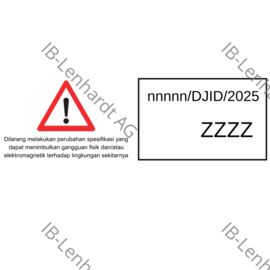 Aperçu de l'étiquette produit Indonésie DJID with warning sign (from 2025-01-13)