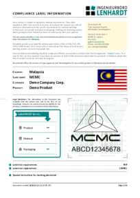Example Radio Type Approval Label for Malaysia