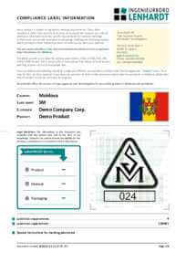 Example Radio Type Approval Label for Moldova