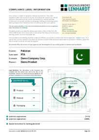 Example Radio Type Approval Label for Pakistan
