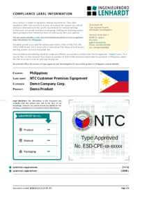Example Radio Type Approval Label for Philippines
