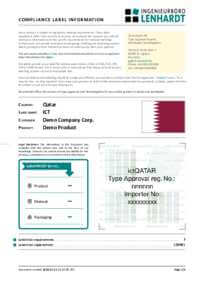 Example Radio Type Approval Label for Qatar