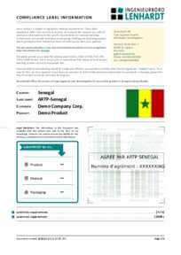 Senegal Type Approval Label