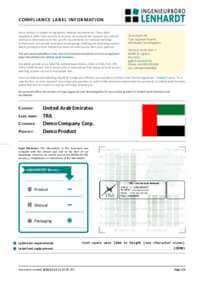 Example Radio Type Approval Label for United Arab Emirates