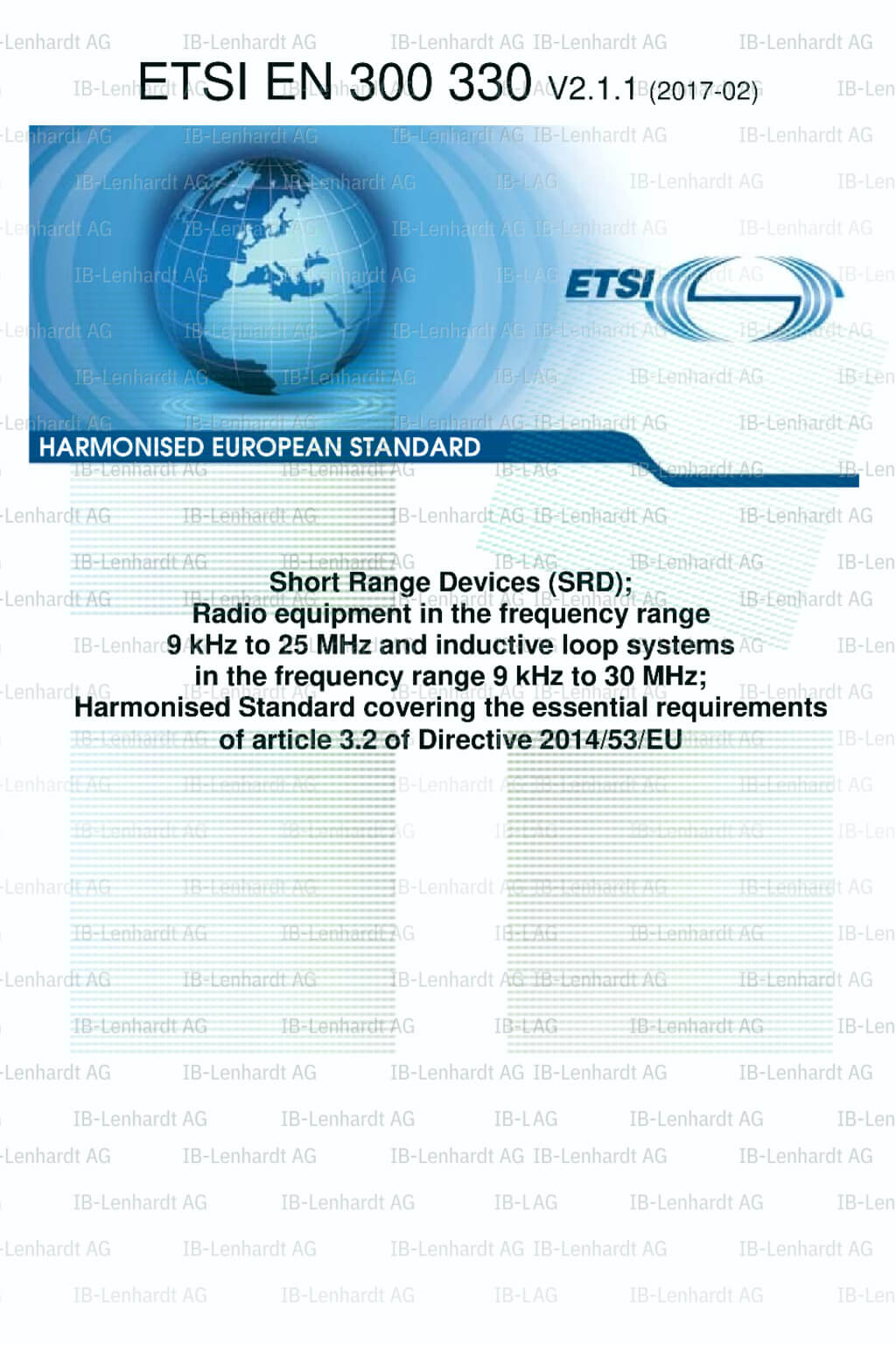 ETSI EN 300 330 V2.1.1