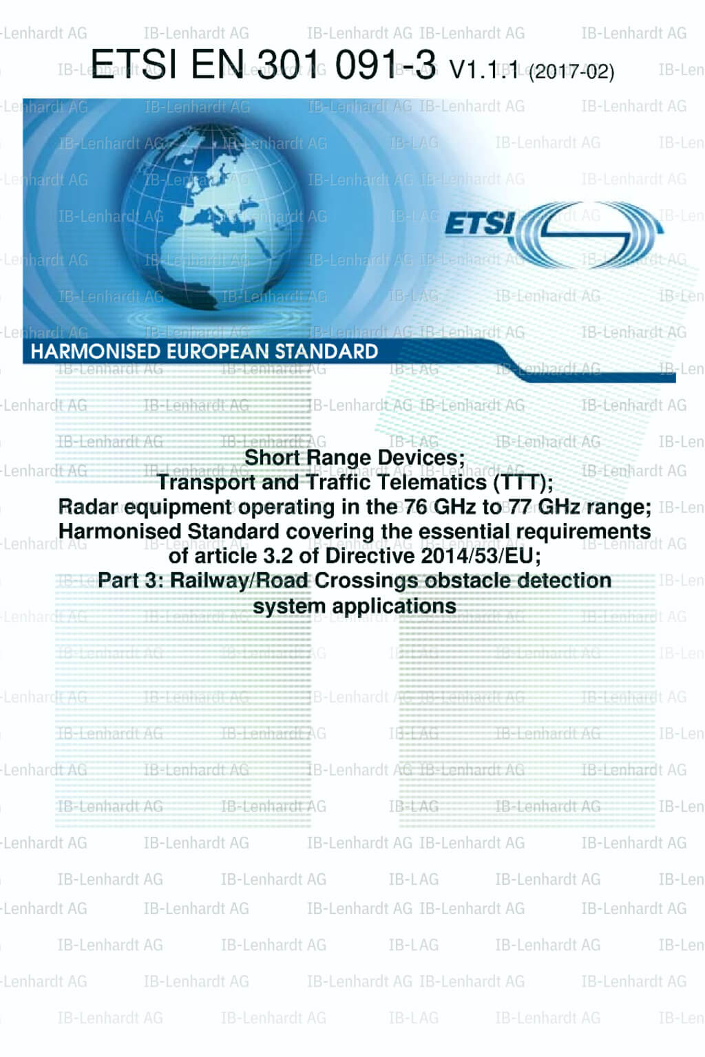 ETSI EN 301 091-3 V1.1.1