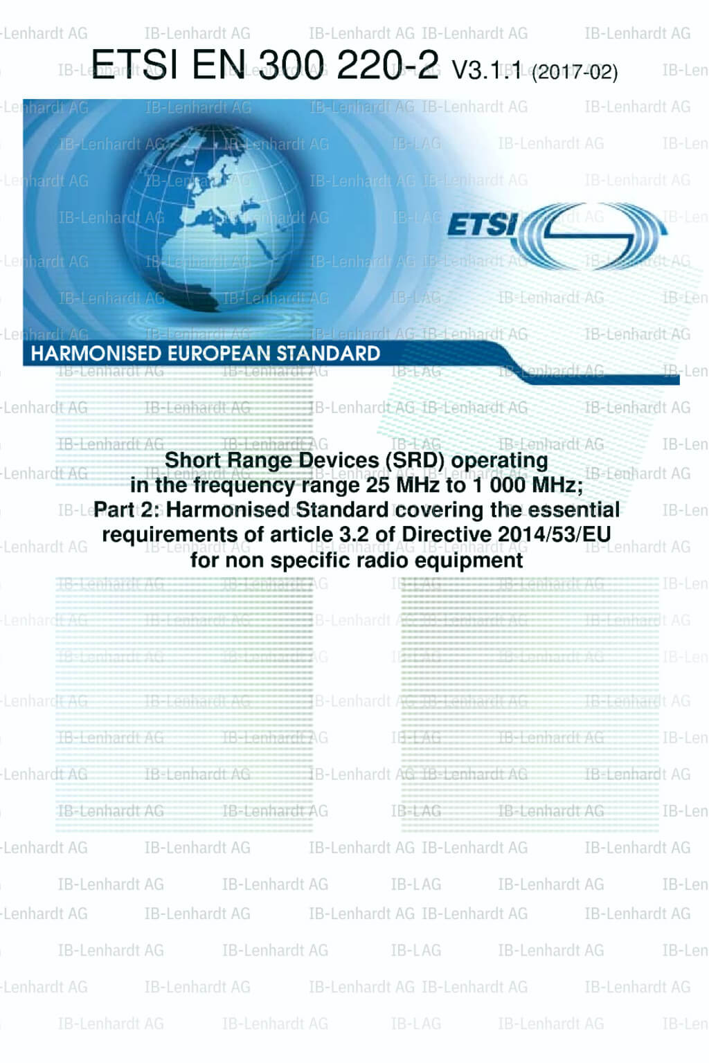 ETSI EN 300 220-2 V3.1.1