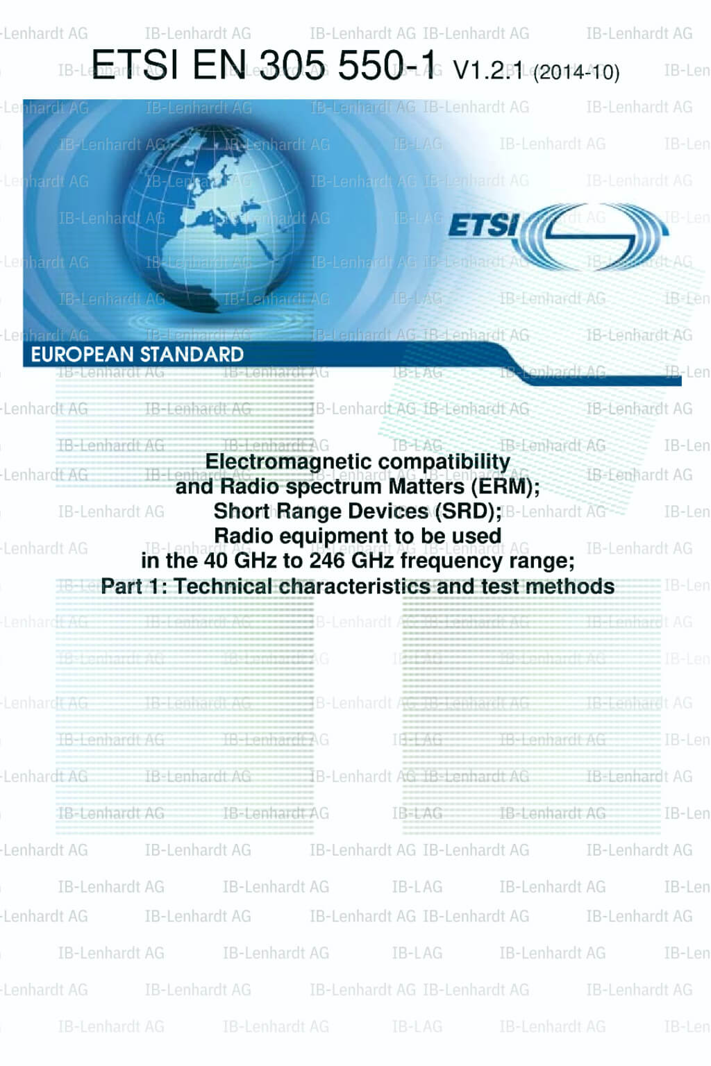 ETSI EN 305 550-1 V1.2.1
