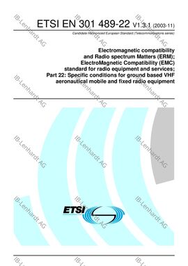 ETSI EN 301 489-22 V1.3.1 (2003-11)