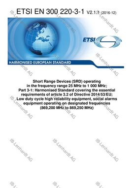 ETSI EN 300 220-3-1 V2.1.1 
