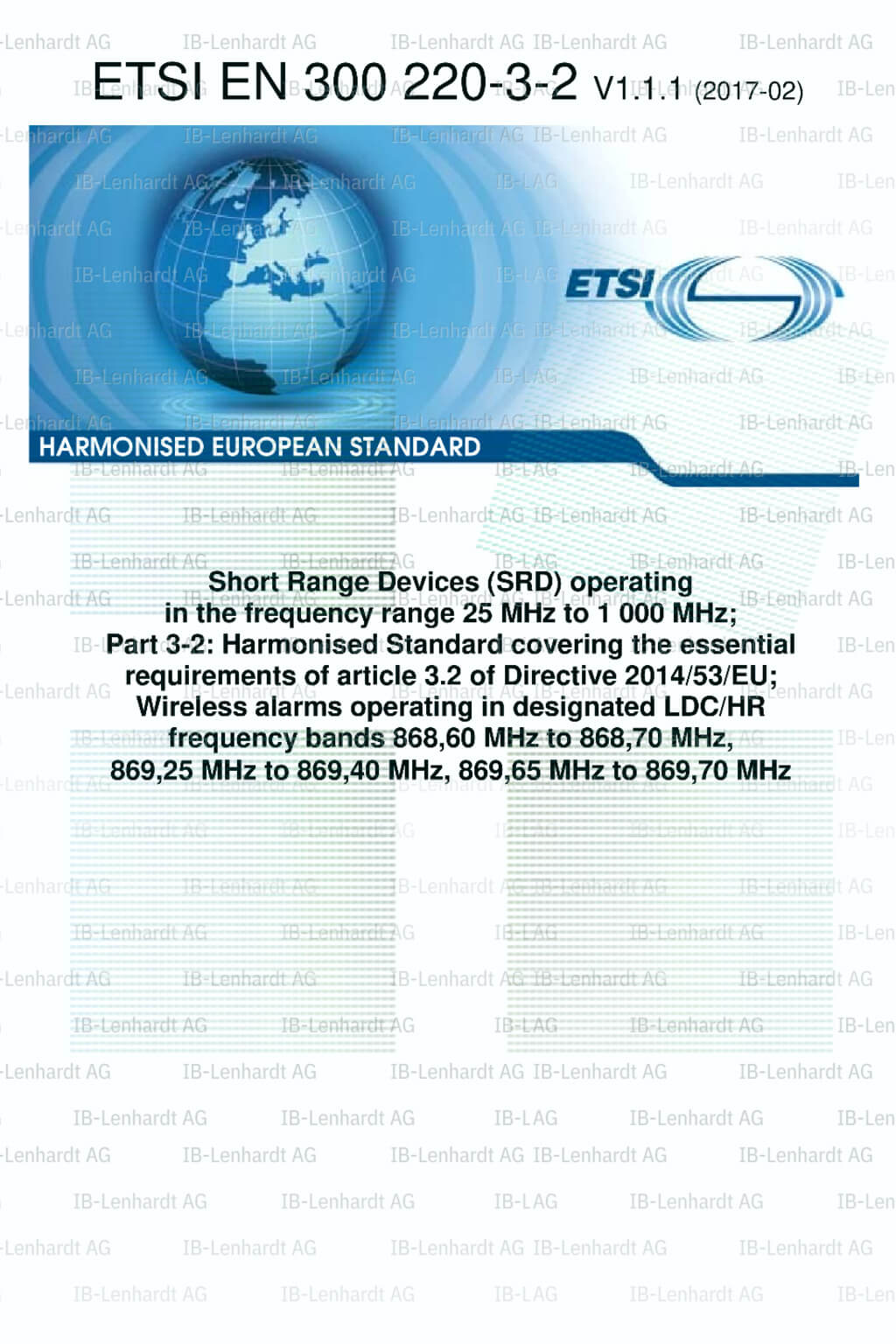 ETSI EN 300 220-3-2 V1.1.1 