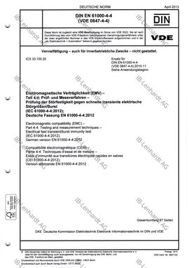 DIN EN 61000-4-4 (VDE 0847-4-4):2013-04