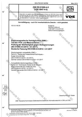 DIN EN 61000-4-5 (VDE 0847-4-5):2019-03