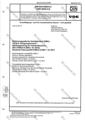 DIN EN IEC 61000-6-4 (VDE 0839-6-4):2011-09