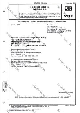 DIN EN IEC 61000-6-2 (VDE 0839-6-2):2019-11
