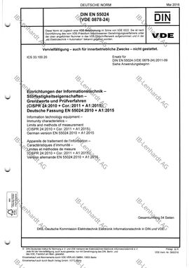 DIN EN 55024 (VDE 0874-24):2016-05